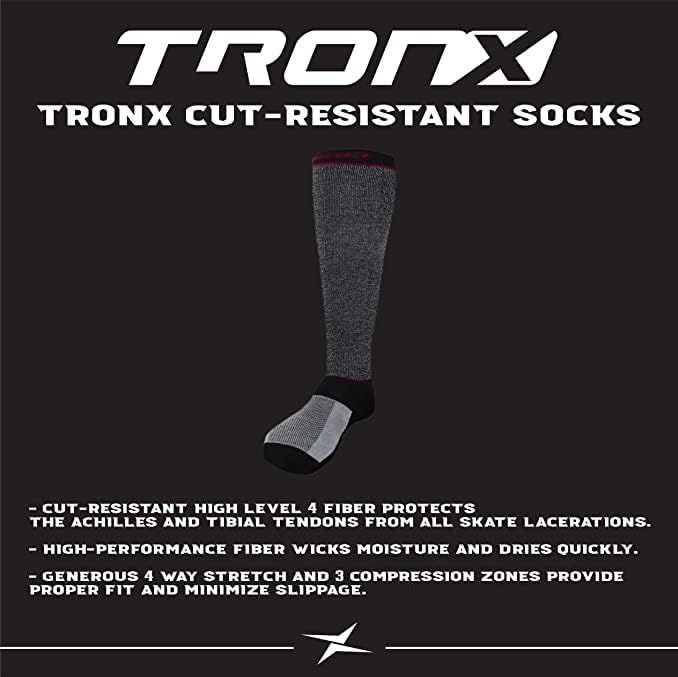 TronX Cut-Resistant Performance Hockey Socks, Moisture Wicking, Full Level 4 Protection - Image 4